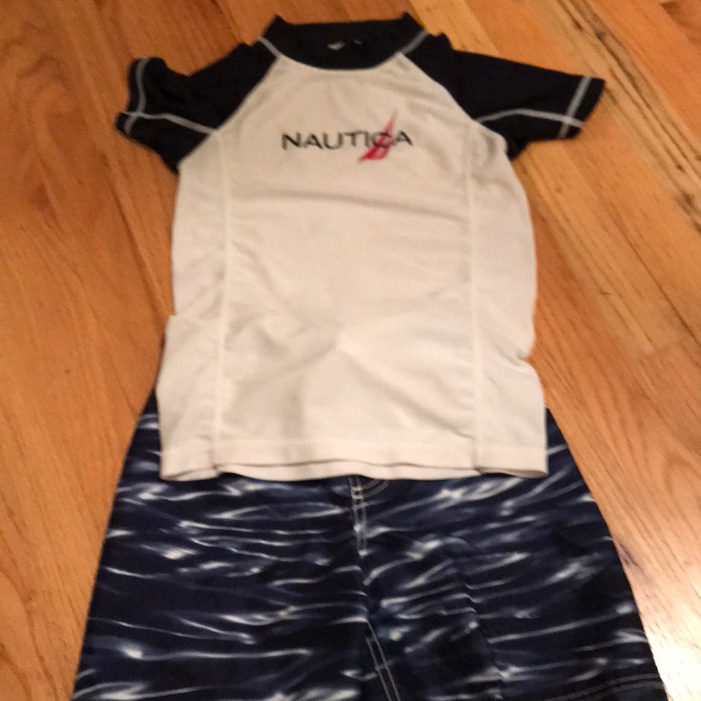 Boys Nautica bathing suit set. Size 5/6